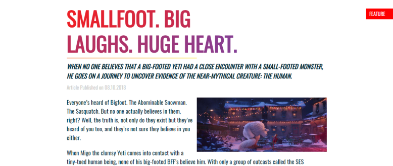 Onscreen Magazine Smallfoot