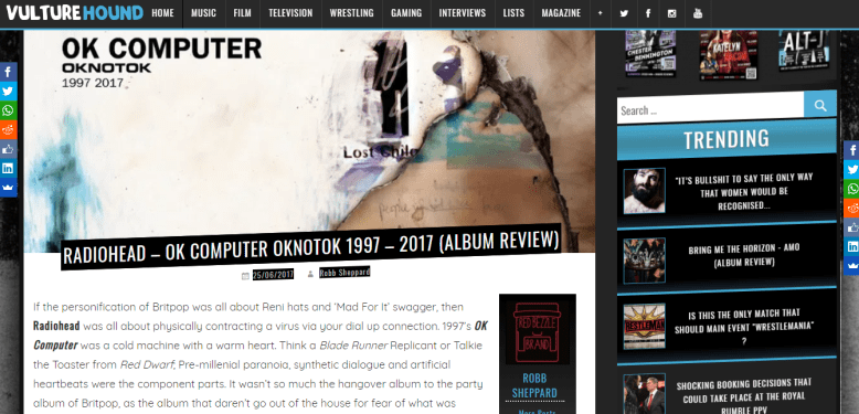 vulturehound radiohead oknotok review