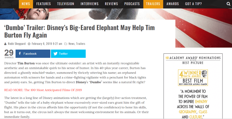 The Playlist Dumbo Trailer Draft