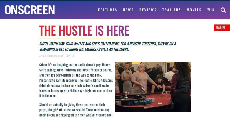 The Hustle Onscreen Magazine Preview Screen Grab