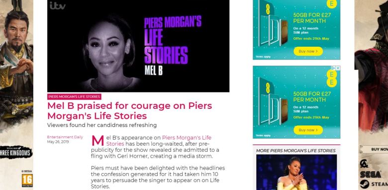 Mel B on Piers Morgan's Life Stories