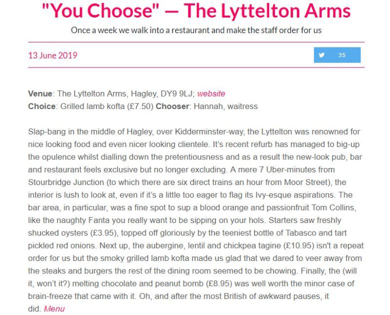 The Lyttelton Arms Review screengrab