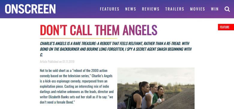 Charlies Angels Onscreen Magazine Screengrab
